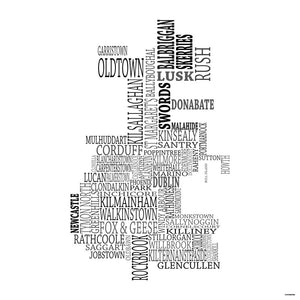 Dublin Typographical Map Print