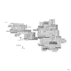 Galway Typographical Map Print