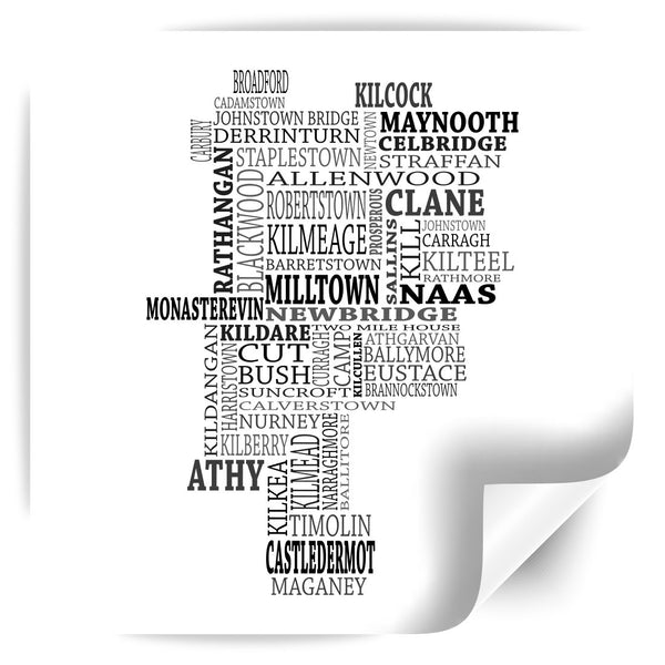 Kildare Typographical Map Print